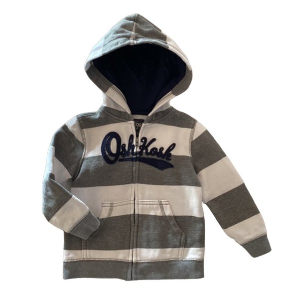 OshKosh B'gosh Striped Zip-Up Hoodie 24 Months - Picture 2 of 12